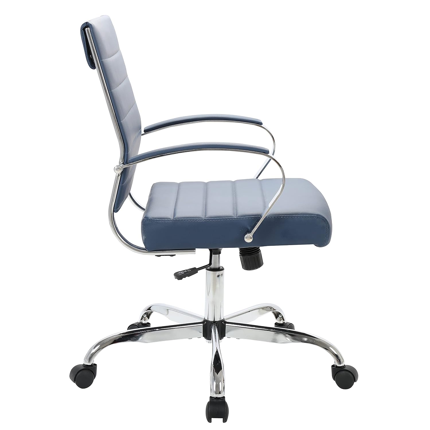 Task Chair Mid Back - Mid-Back Leather Office Chair Ergonomic Swivel