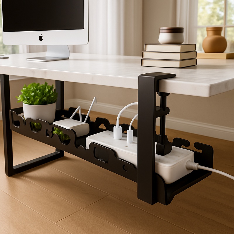 Under-Desk Metal Cable Holder  - đánh giá và giá Cable Tray Under Desk