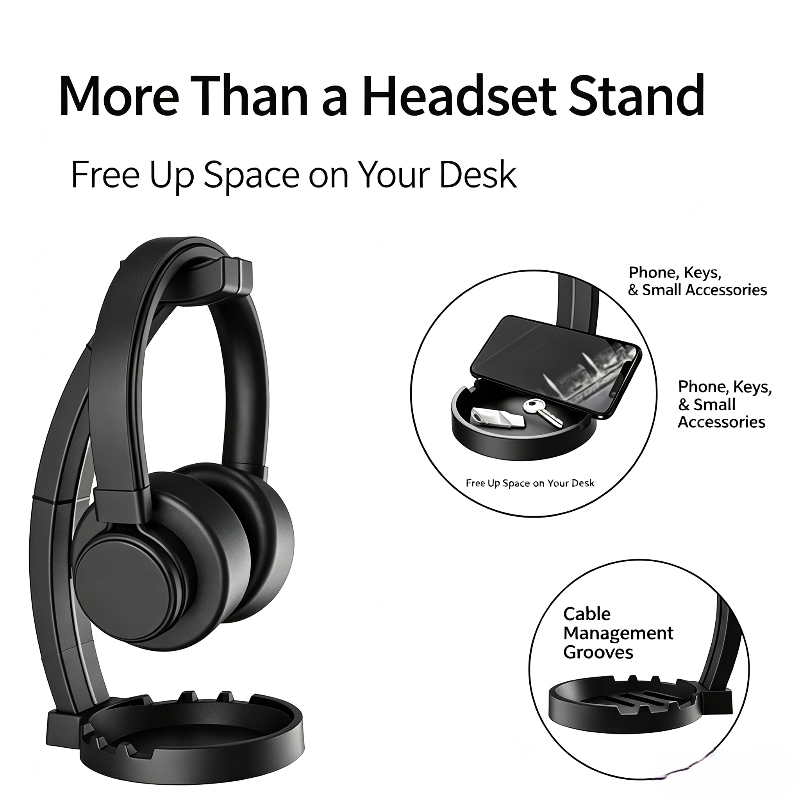 Headphone Stand With Storage T - đánh giá và giá Cable Tray Under Desk