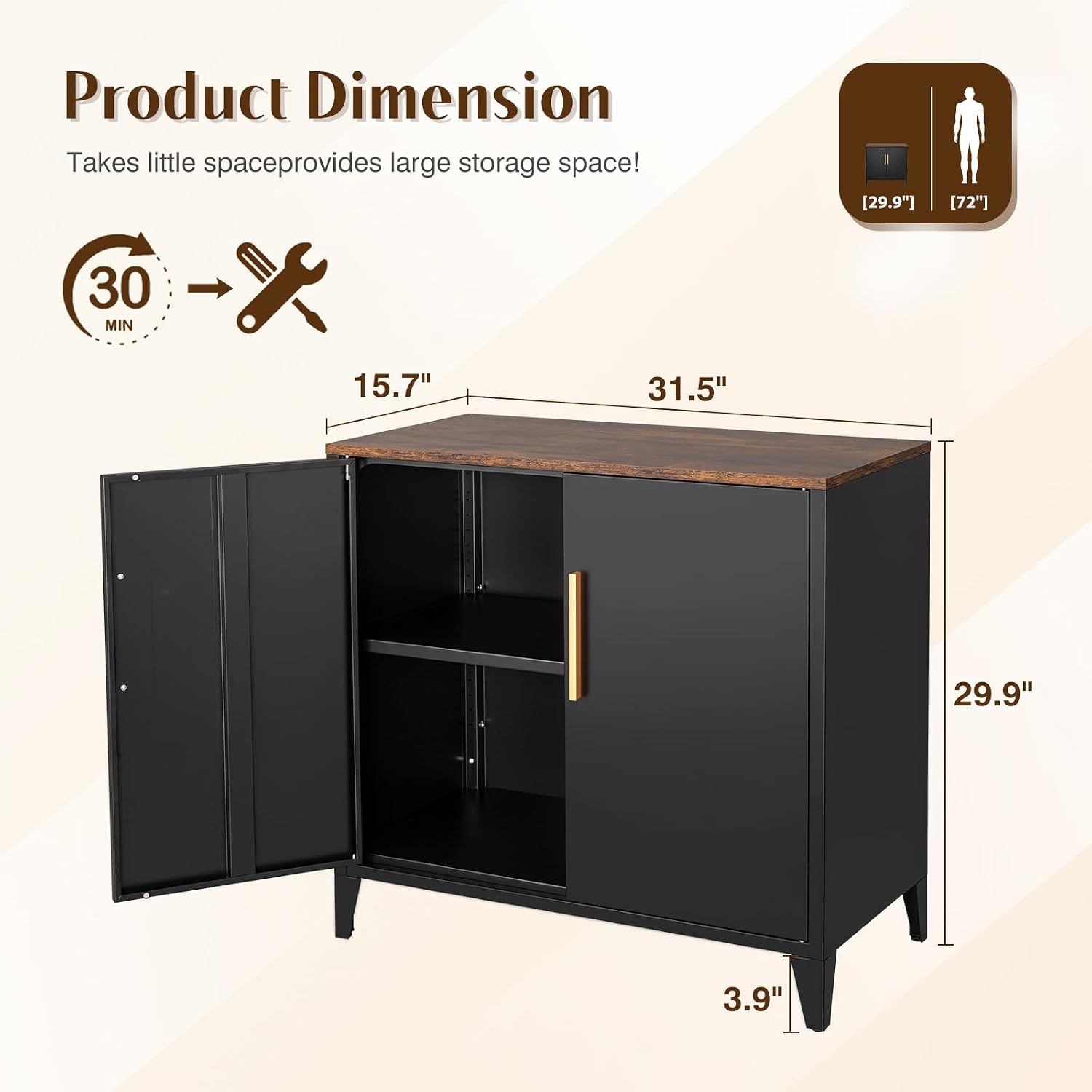 Metal Storage Cabinet with Doo - đánh giá và giá Office Furniture Credenza