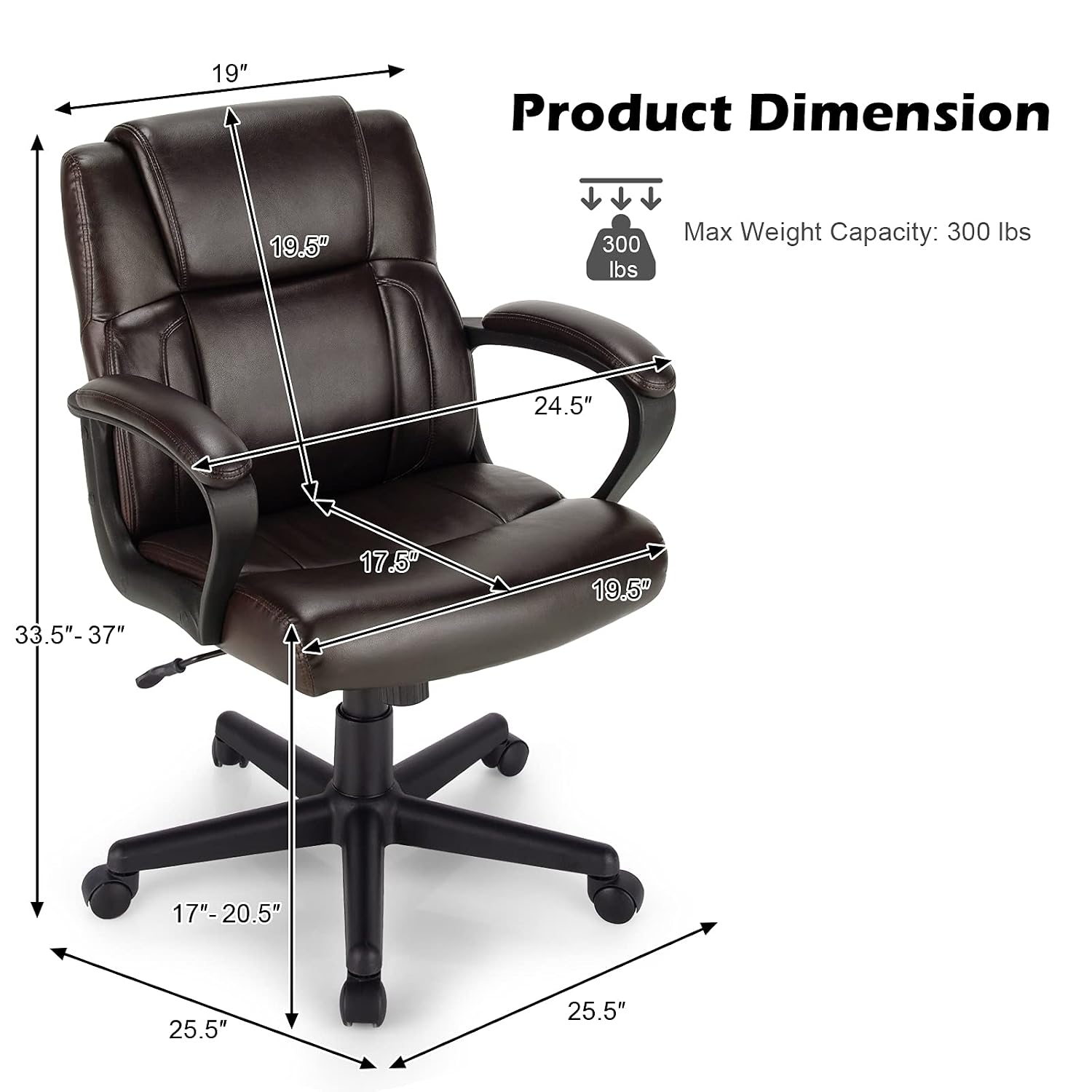 Leather Executive Office Chair - đánh giá và giá Task Chair Mid Back