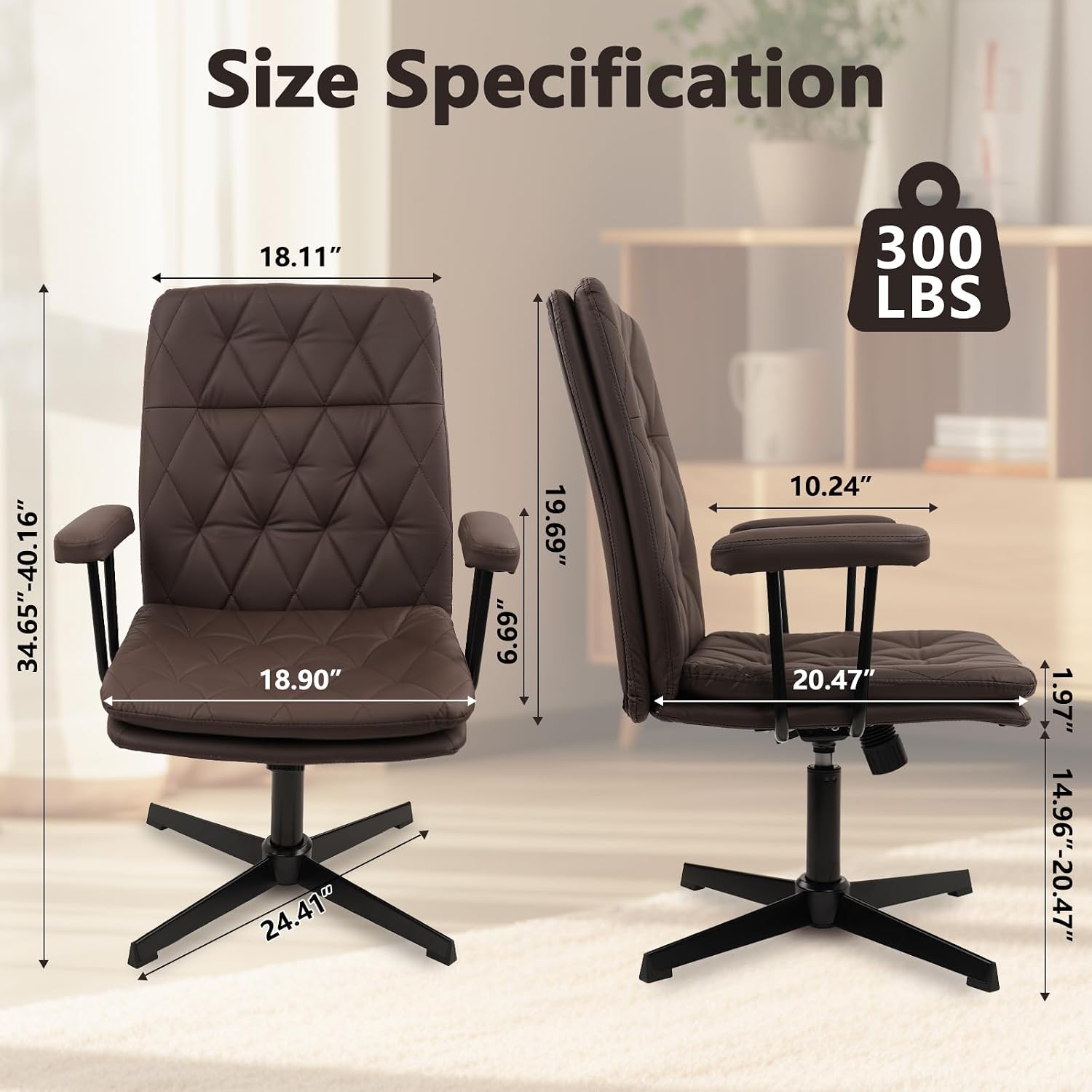 Brown Leather Office Chair No  - đánh giá và giá Task Chair Mid Back