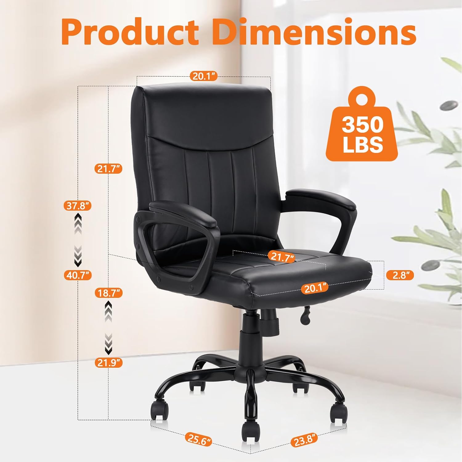 Leather Office Chair Ergonomic - đánh giá và giá Task Chair Mid Back
